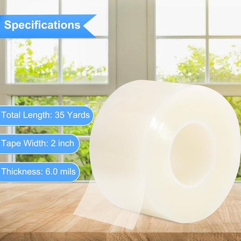 Sunroda Window Sealing Tape Weather Stripping Tape 2 Inch x 35 Yards Residue Free Clear Window Insulation for Shower Glass Gaps and Doors Seal Windproof Tape (2 Inch x 35 Yards) - Image 2